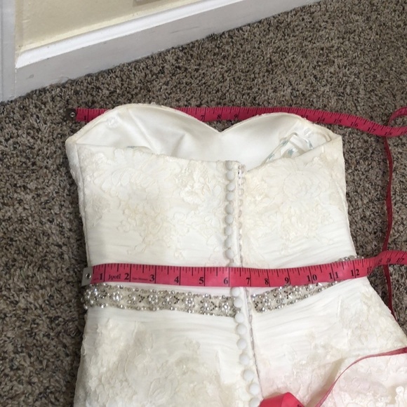 Blue by Enzoani Dabra Wedding Gown 0P Ivory Floral Lace Rhinestone Pearl Beaded - Picture 12 of 14